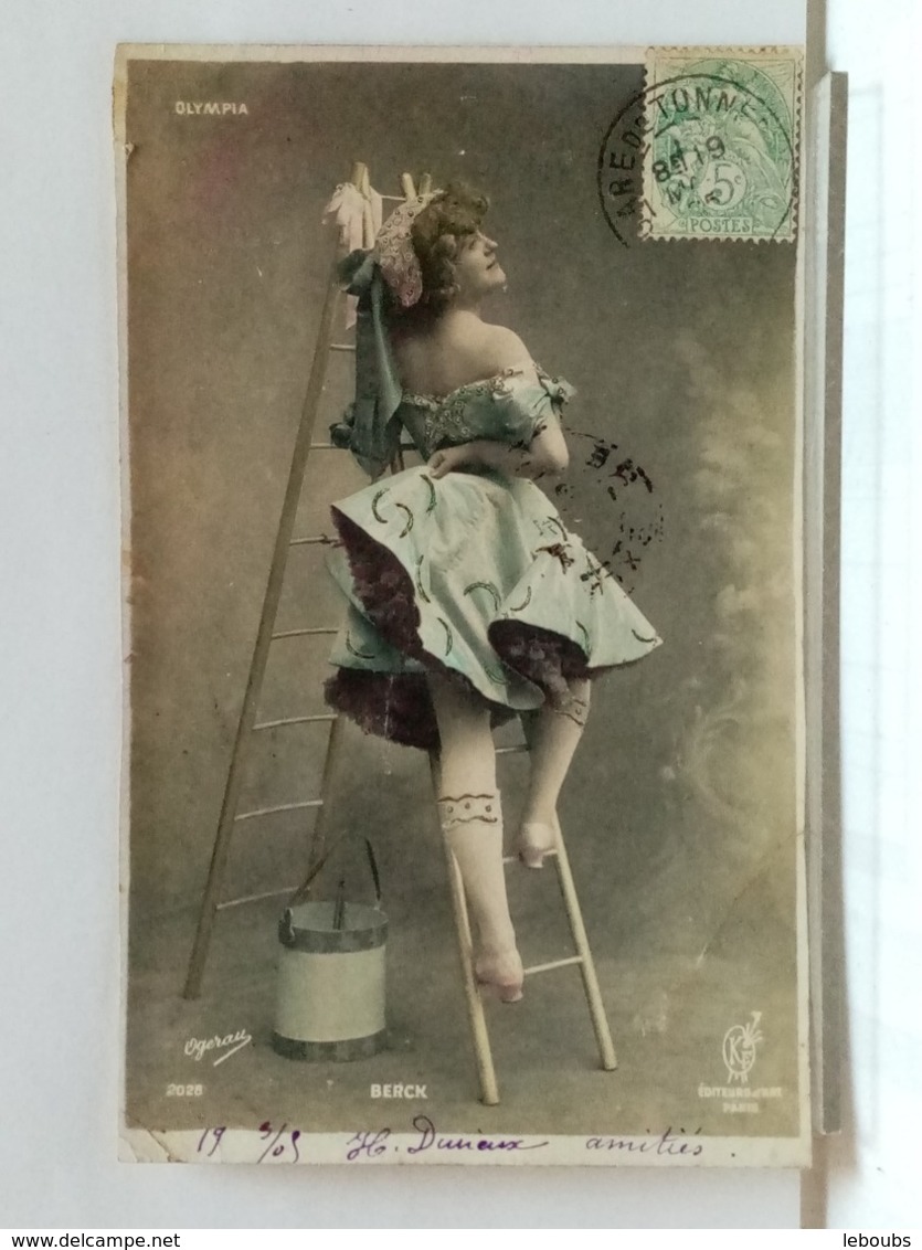 OLYMPIA - BERCK - ECHELLE - SEAU - DOS SIMPLE - 1903 - Cabaret