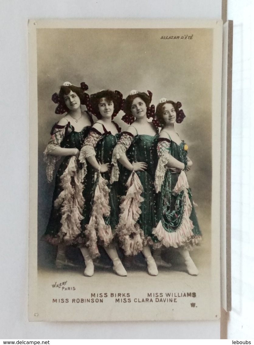 ALCAZAR D'ETE - Miss Robinson, Birks, Williams, Clara Davine - CARTE COULEUR - DOS SIMPLE - Cabaret