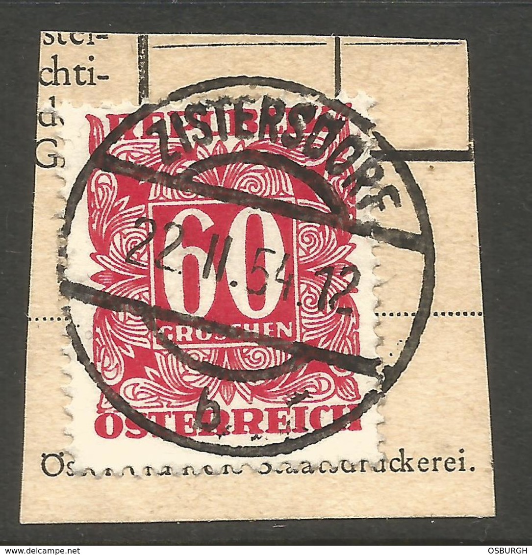 AUSTRIA. 60g POSTAGE DUE. USED ZISTERDORF POSTMARK - Postage Due