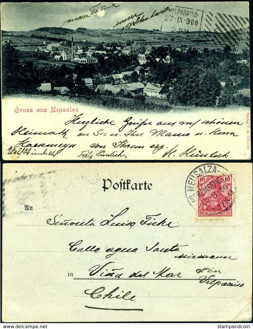 German  Postcard UPPER SILESIA  AUG. 8, 1900 NEUSALZA - Covers & Documents