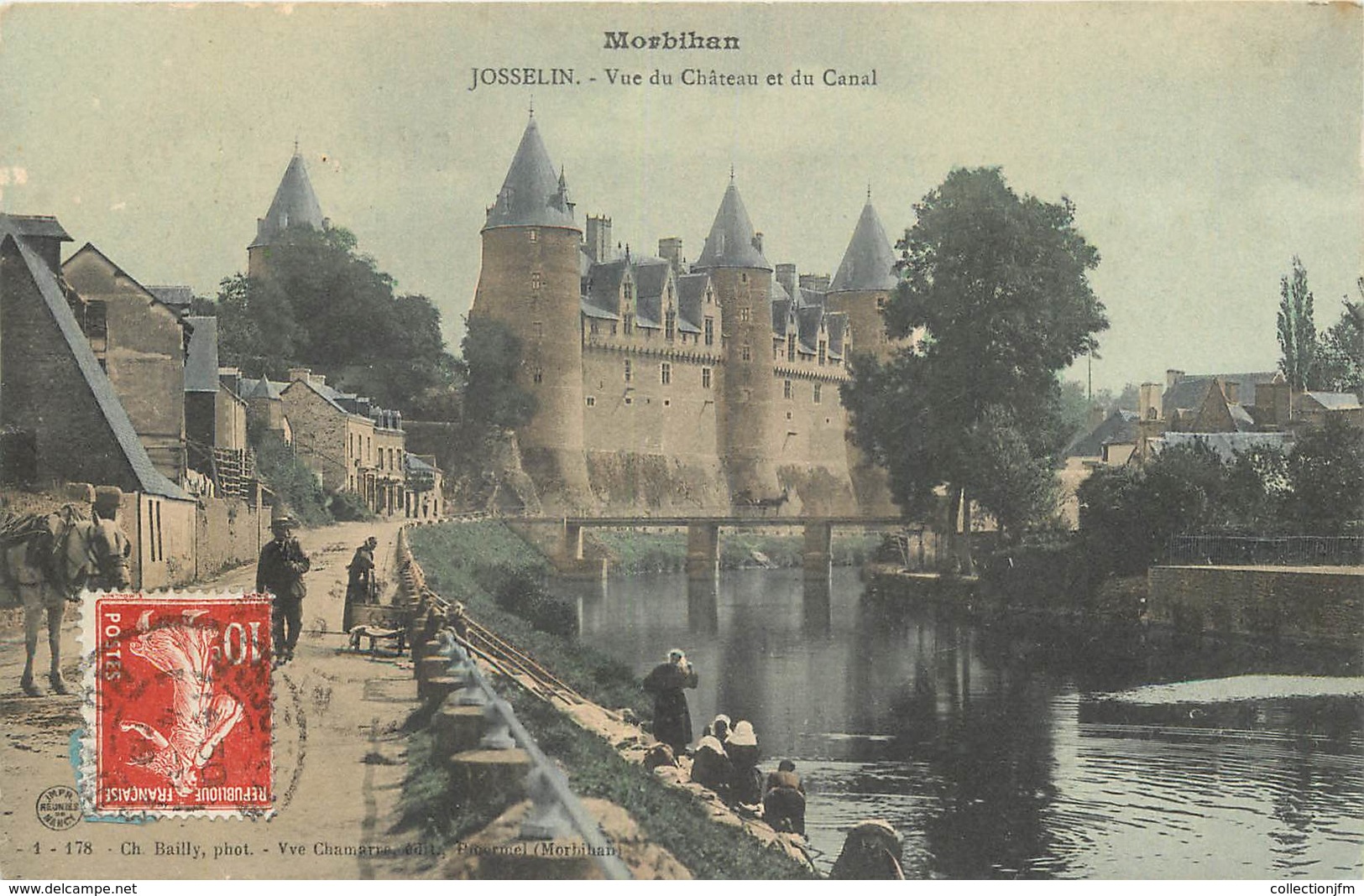 CPA FRANCE 56 "Josselin, Vue Du Chateau Et Du Canal" - Josselin