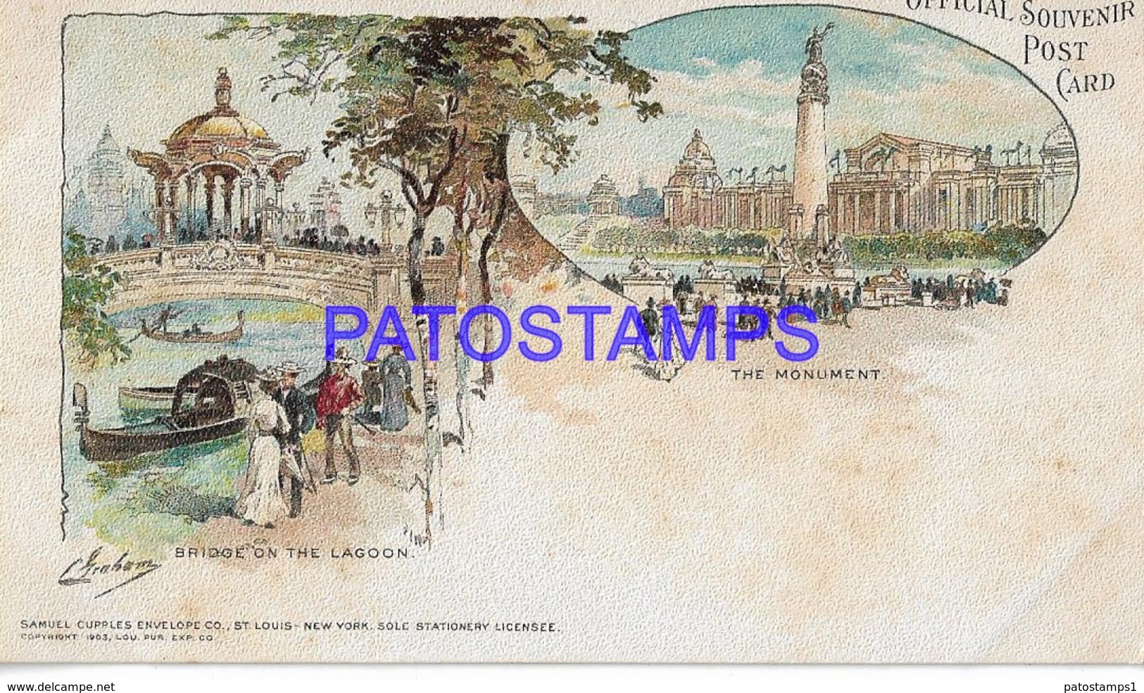 128676 US ART SIGNED BRIDGE ON THE LAGOON & THE MONUMENT MULTI VIEW POSTAL POSTCARD - Other & Unclassified