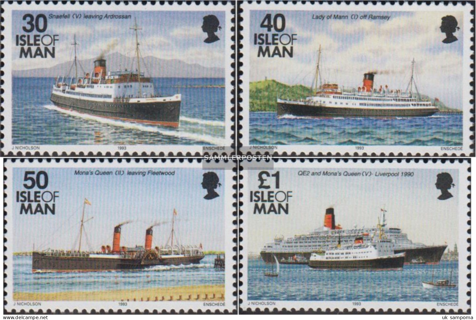 United Kingdom - Isle Of Man 560-563 (complete Issue) Unmounted Mint / Never Hinged 1993 Vessels - Isle Of Man