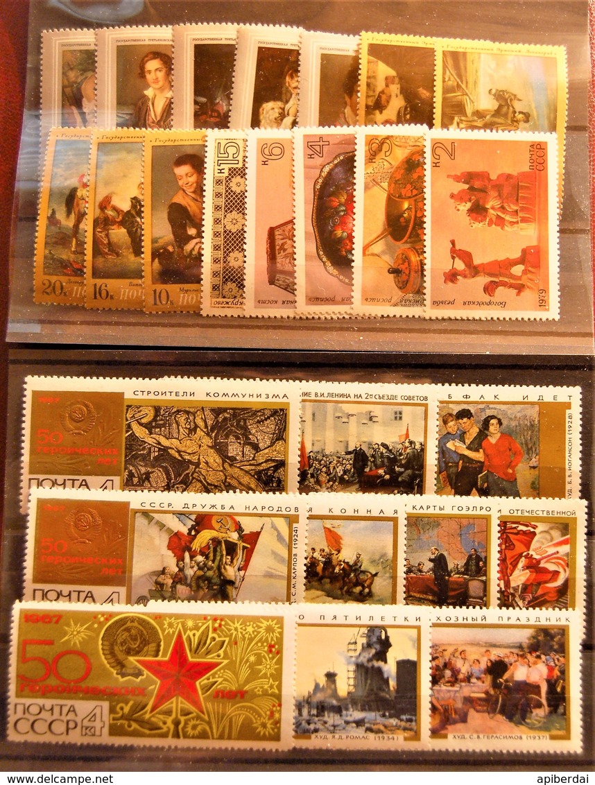 Russie Russia - 4 Classification Cards With Differents CCCP ( URSS ) Stamps Unused MNH - Verzamelingen