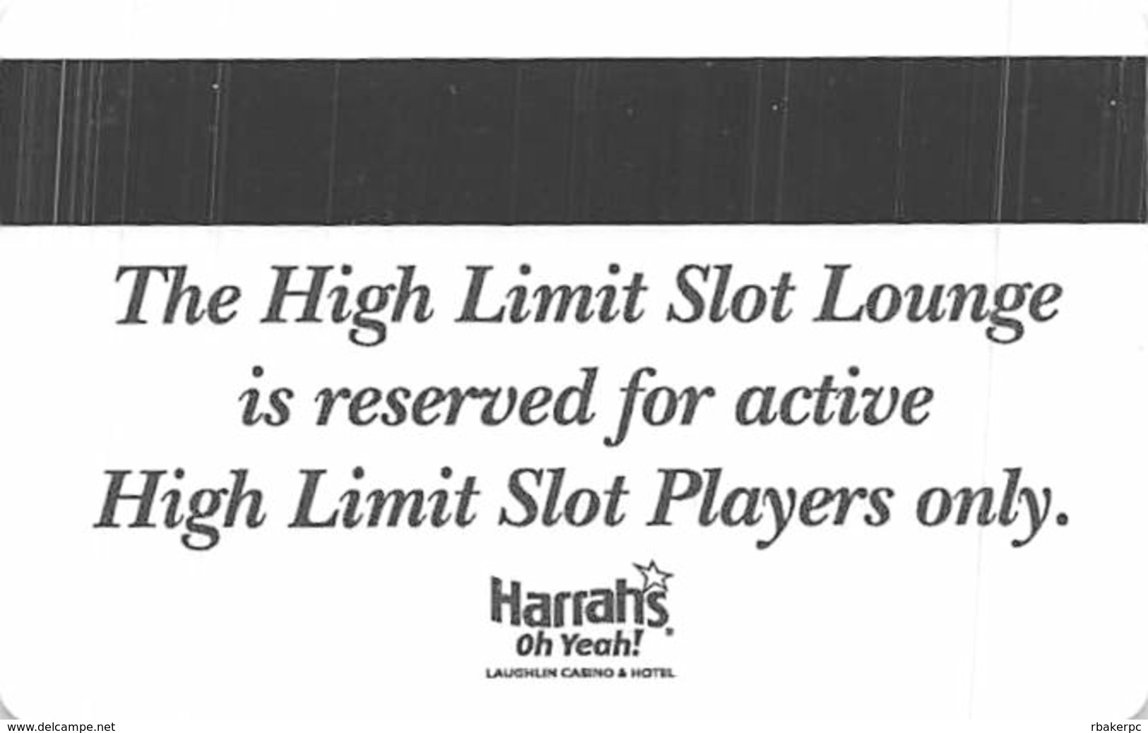 Harrah's Casino Laughlin, NV - High Limit Lounge Slot Card - Tarjetas De Casino