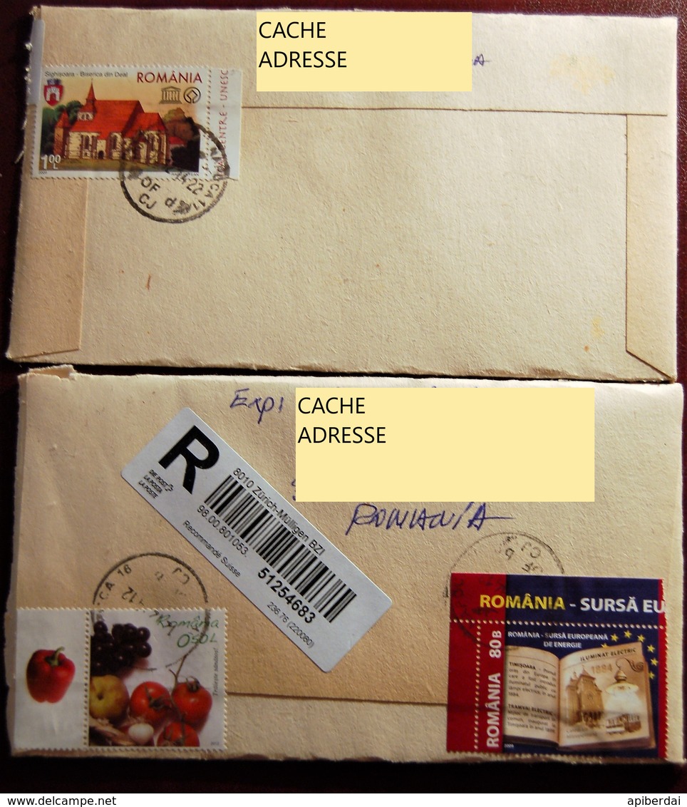 Roumanie Romania - 2014 2 Letters Registered Recto & Verso - Poststempel (Marcophilie)