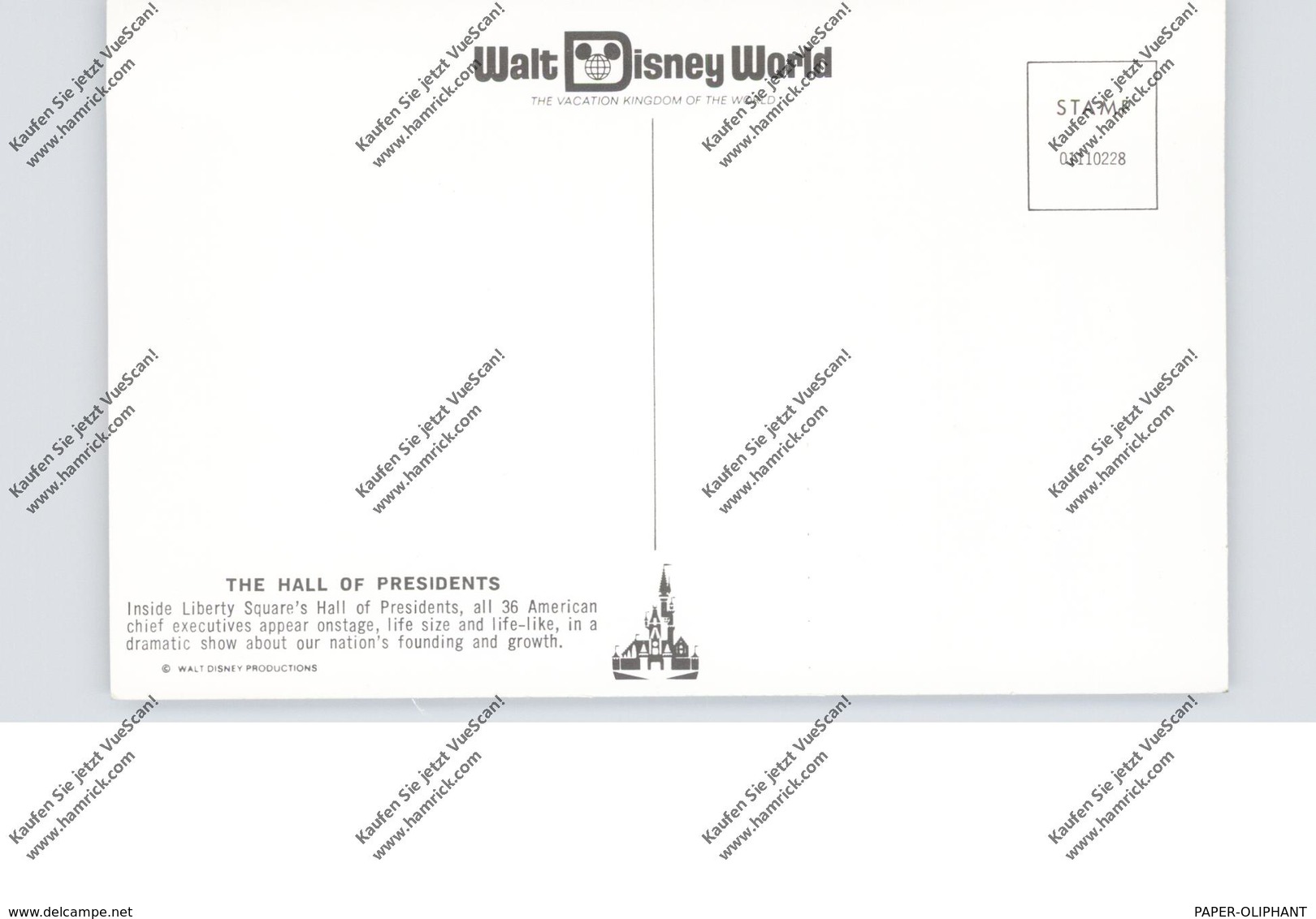 DISNEY - DISNEYWORLD, The Hall Of Presidents, # 01110228 - Disneyland
