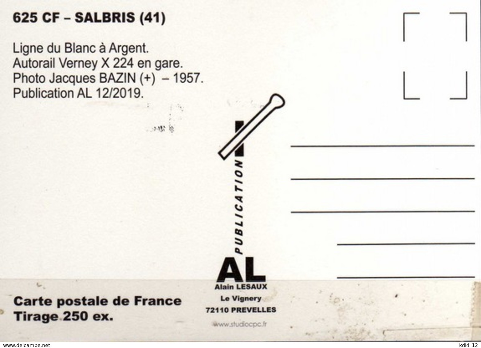 AL 625 - Autorail Verney En Gare - SALBRIS - Loir Et Cher - BA - Trains