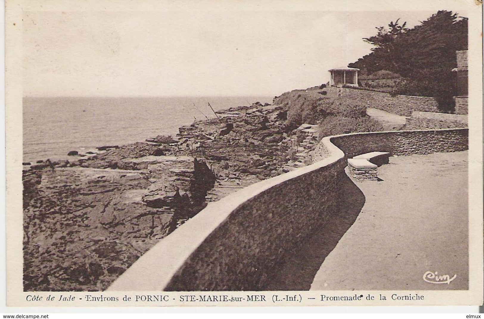 PORNIC - SAINTE MARIE SUR MER. CP Promenade De La Corniche - Pornic