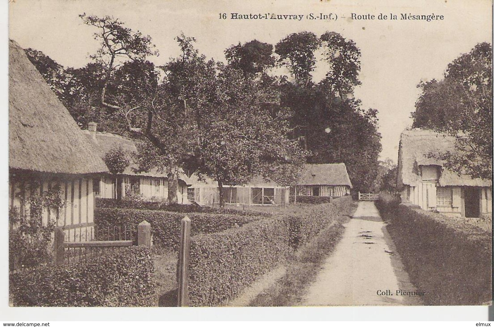 HAUTOT L'AUVRAY. CP Voyagée  En 1926 Route De La Mésangère - Other & Unclassified