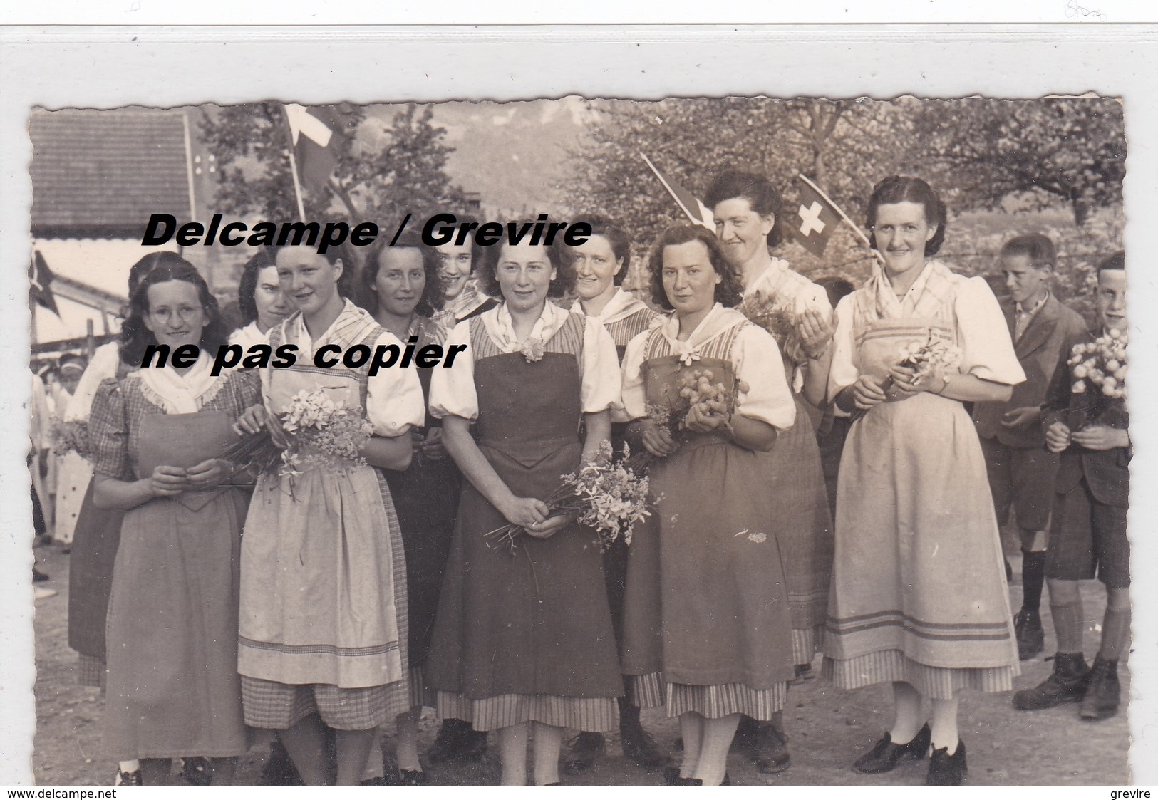 Marsens, Vuippens, 650e Anniversaire De La Confédération 6.VI.1941. Dames En Costume Gruérien - Marsens