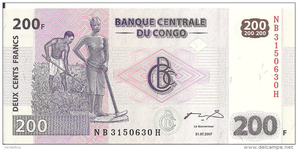 CONGO 200 FRANCS 2007 UNC P 99 - Non Classés