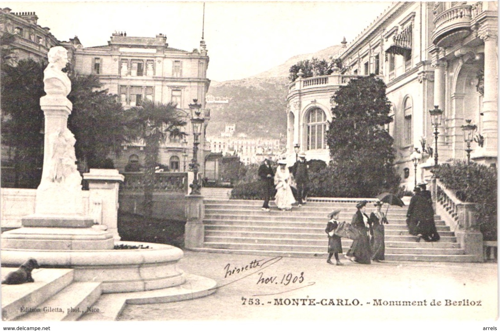 MC MONACO - MONTE CARLO - Gilets 753 - Précurseur - Monument De Berlioz - Animée - Belle - Monte-Carlo