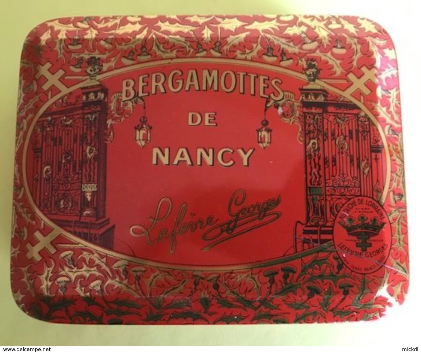 BOITE METAL BERGAMOTTES BERGAMOTES DE NANCY - LEFEVRE GEORGES AU DUCHE DE LORRAINE - Boîtes