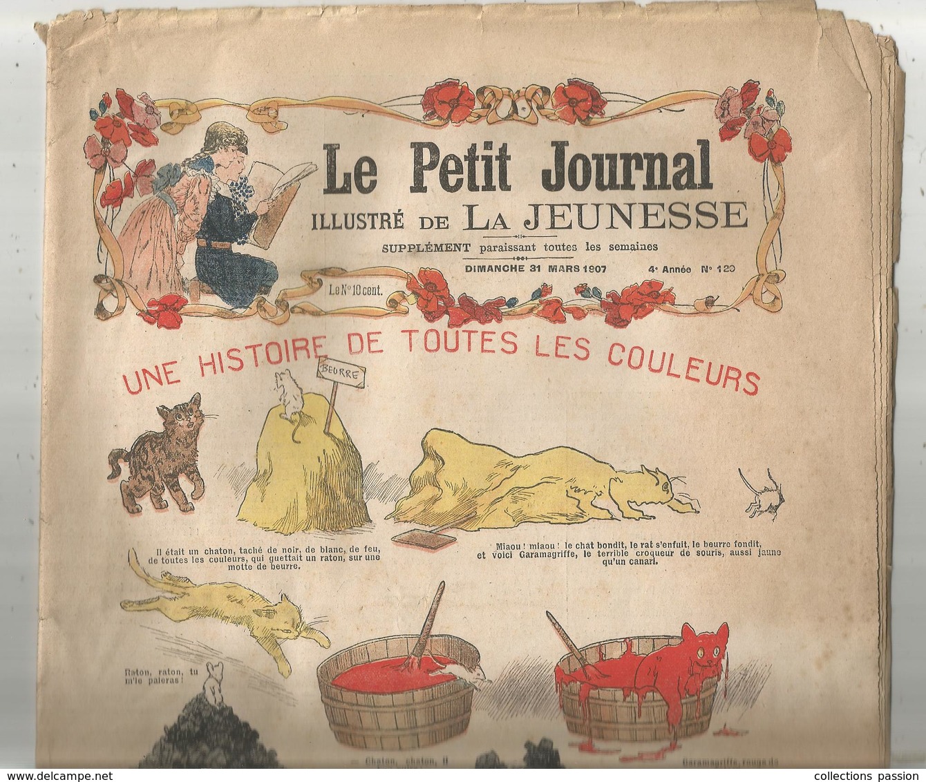 JC , LE PETIT JOURNAL ILLUSTRE DE LA JEUNESSE ,n° 129 ,1907 ,frais Fr 2.45 E , Petit Journal Sup : + 1.00 E - Le Petit Journal