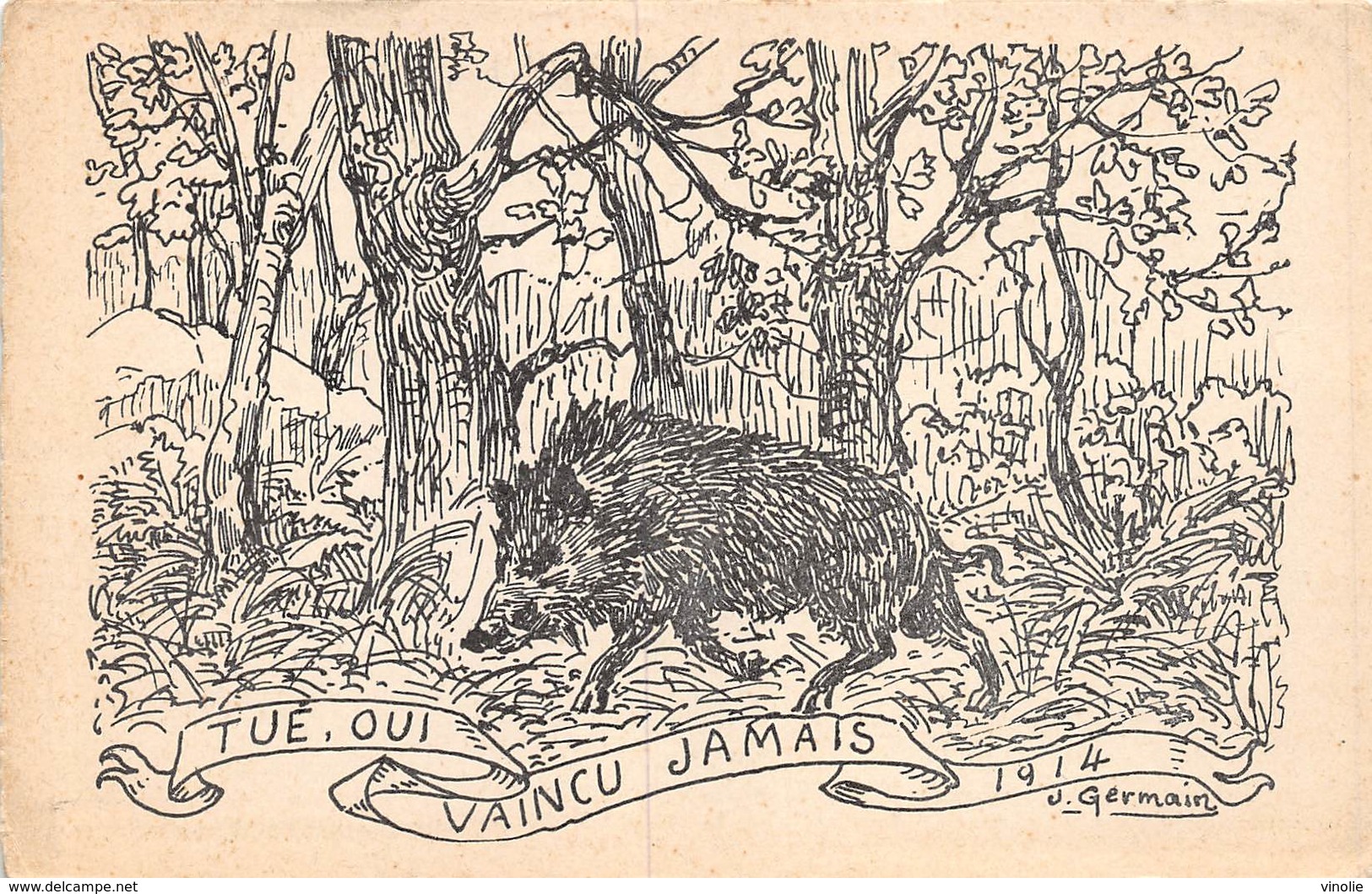 20-1229 : TUE OUI VAINCU JAMAIS 1914. PAR J. GERMAIN.  SOCIETE DE SECOURS MUTUELS FRATERNELLE ARDENNAISE. - Autres & Non Classés