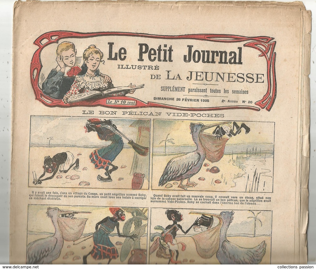JC , LE PETIT JOURNAL ILLUSTRE DE LA JEUNESSE ,n° 20 ,1905 ,frais Fr 2.45 E , Petit Journal Sup : + 1.00 E - Le Petit Journal