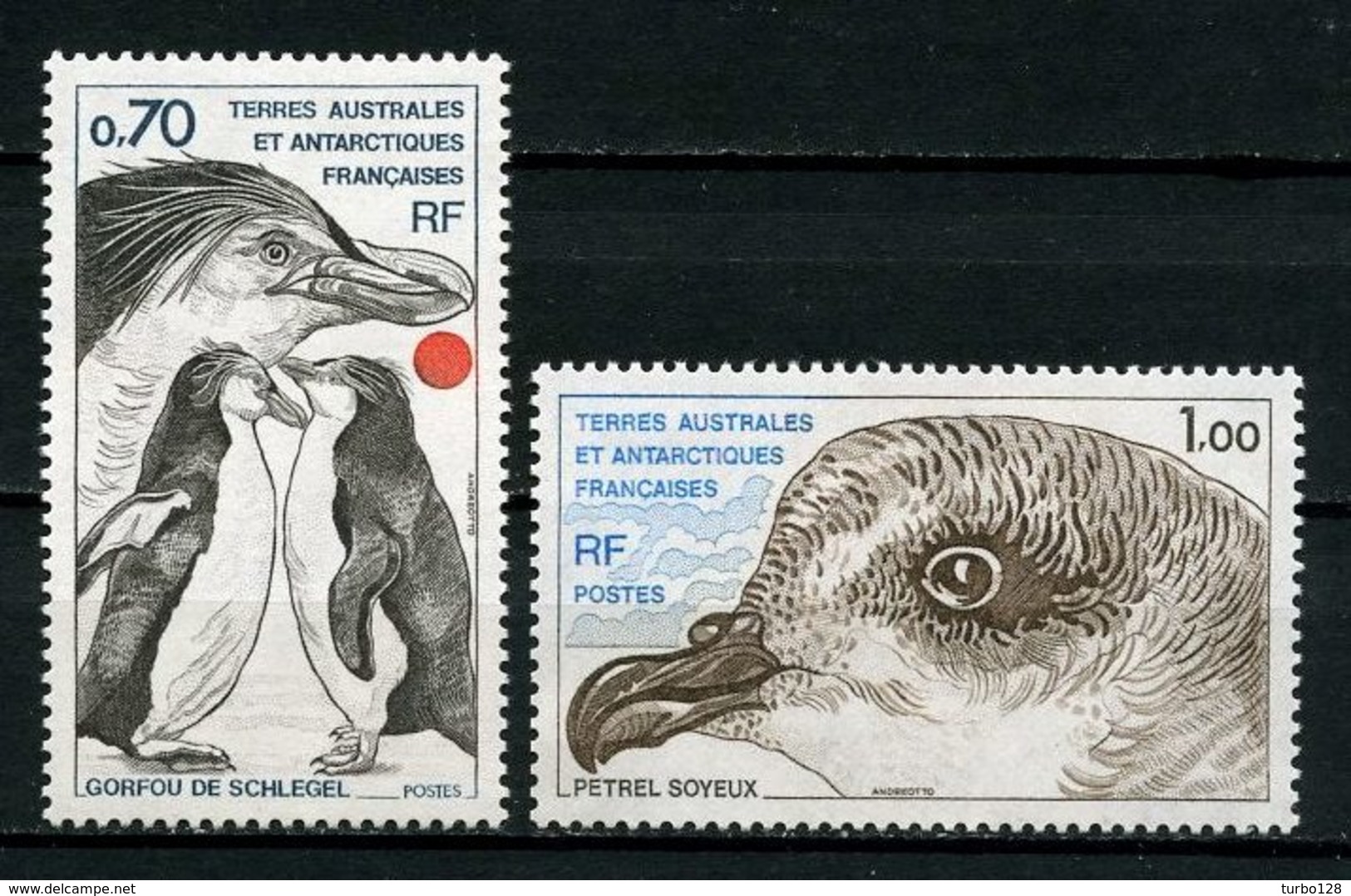 TAAF 1978 N° 81/82 ** Neufs MNH Superbes C 3.10 &euro; Faune Oiseaux Manchots Gorfou Pétrel Birds Animaux - Neufs