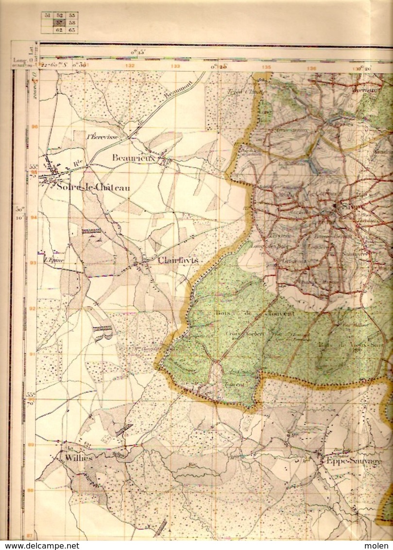 ©1871 CHIMAY CARTE D ETAT MAJOR COUVIN CERFONTAINE SIVRY-RANCE MOMIGNIES MARIEMBOURG GONRIEUX PESCHE SIVRY SAUTIN S376 - Cartes Topographiques