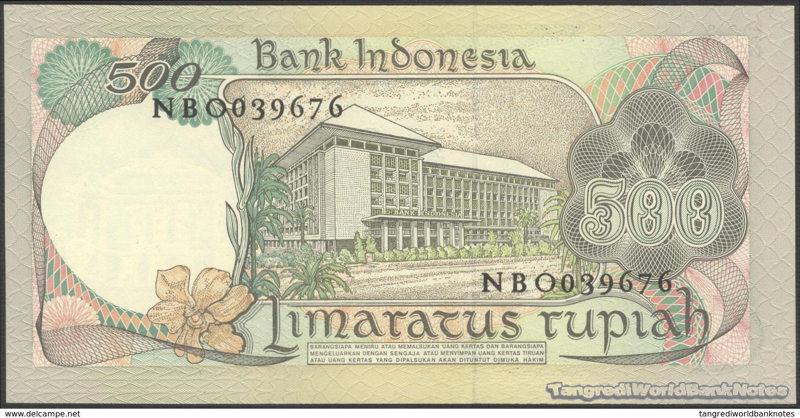 TWN - INDONESIA 117 - 500 Rupiah 1977 Prefix NBO﻿ UNC - Indonesia