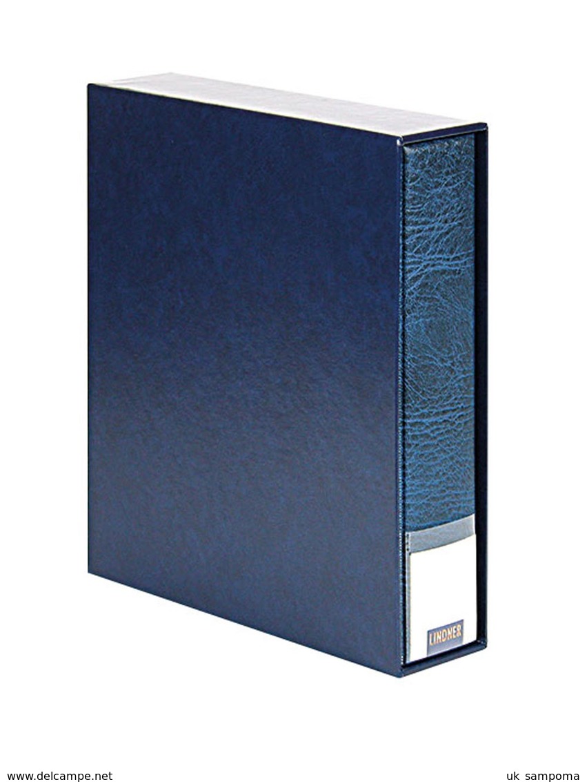 Lindner 3533-B Set PUBLICA LS: Ring Binder 3503 With Slipcase 3504 - Blue - Other & Unclassified