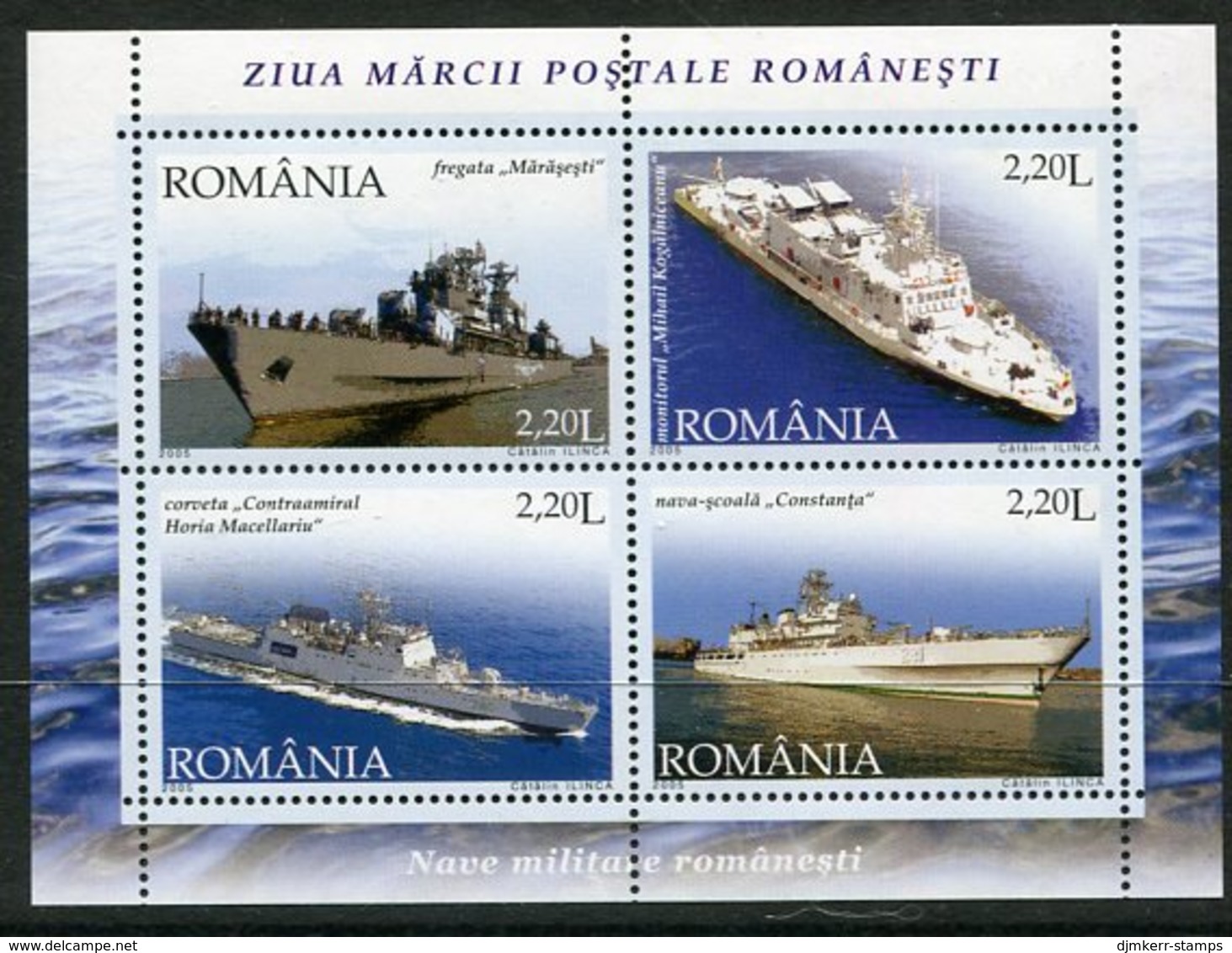 ROMANIA 2005 Warships Block MNH / **.  Michel 358 - Blocks & Sheetlets