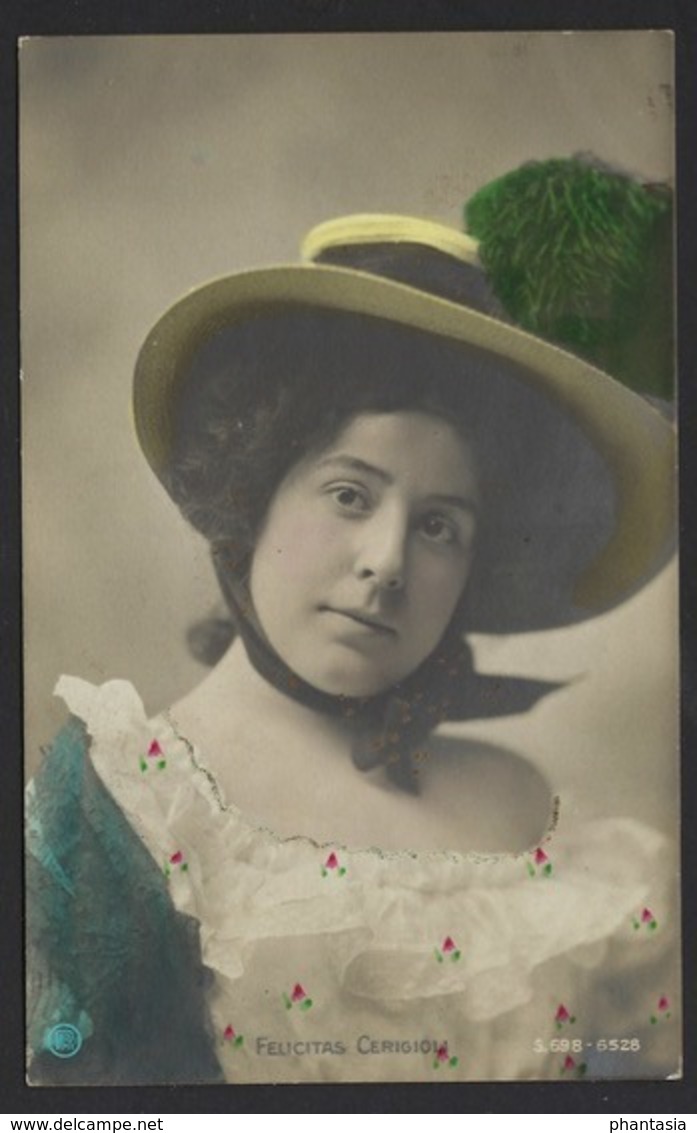 Felecitas Ceriglio - Jolie Chapeau - Artiste - 1909 - En Coulerus - Artiesten