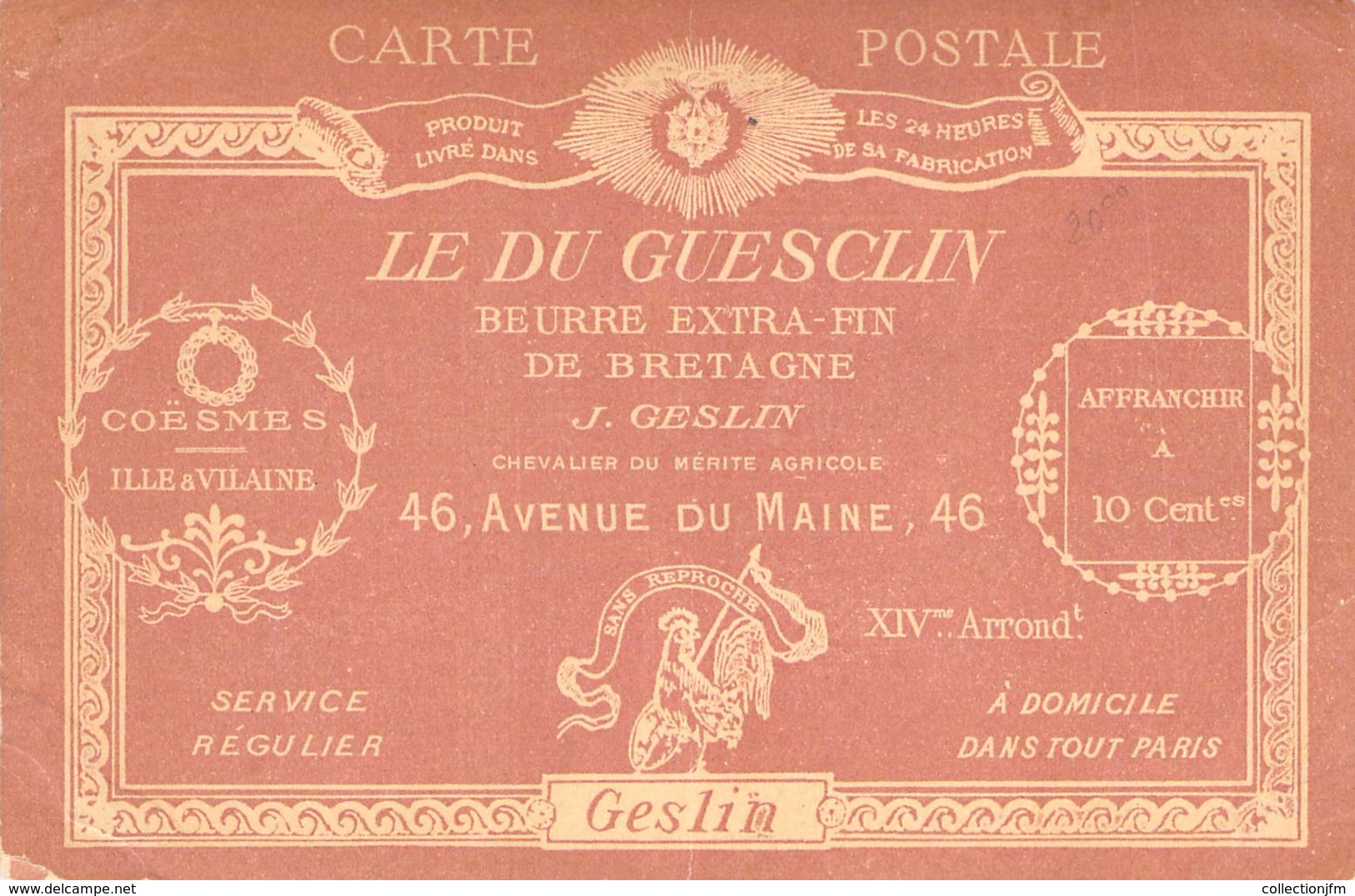 CPA / CARTE DE VISITE FRANCE 75014 "Paris, Le Du GUESCLIN, Avenue Du Maine" - Arrondissement: 14