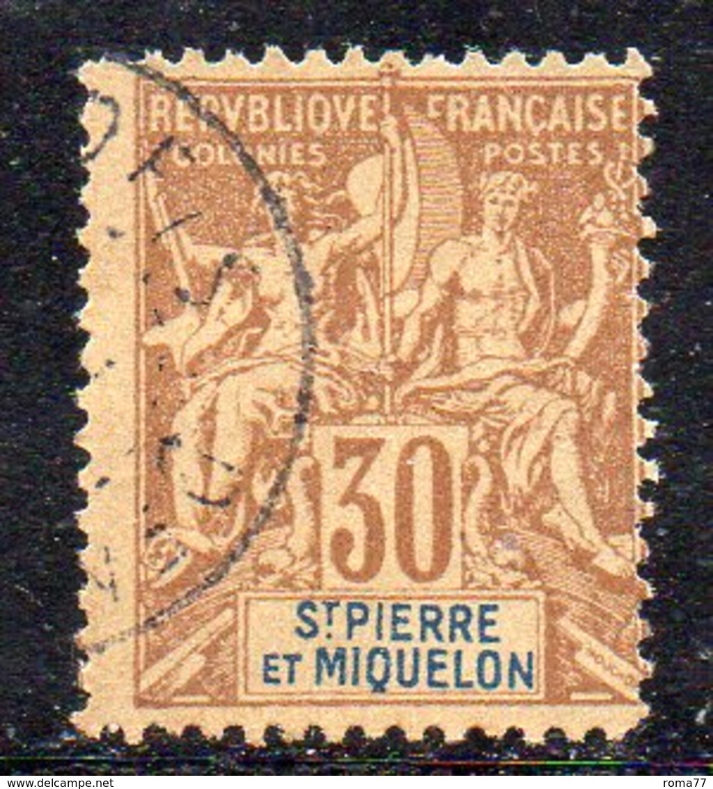 APR256 - ST PIERRE MIQUELON 1892 , Yvert N. 67  Usato   (2380A) - Usati