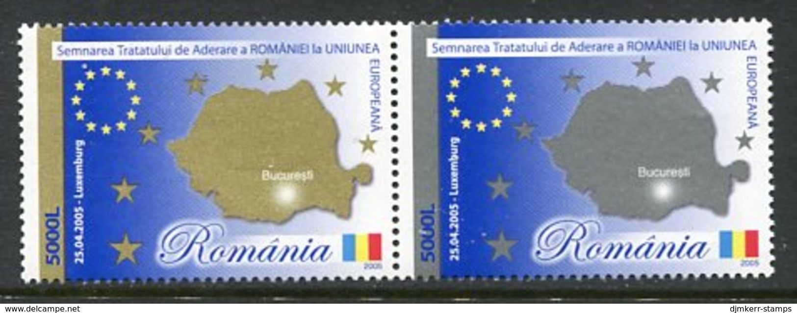 ROMANIA 2005 Signing Of EU Accession Agreement Pair  MNH / **.  Michel 5933-34 - Nuovi