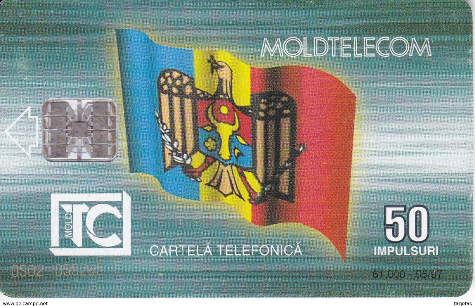 TARJETA DE MOLDAVIA DE 50 IMPULSURI - BANDERA-FLAG (MOLDOVA) - Moldavie