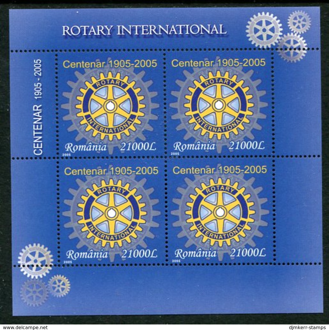 ROMANIA 2005  Rotary Centenary Sheetlet MNH / **.  Michel 5903 Kb - Ungebraucht