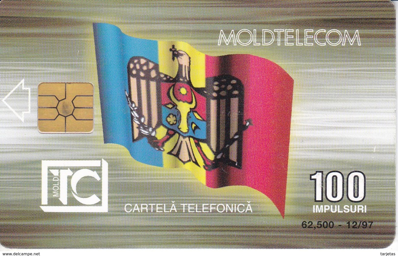 TARJETA DE MOLDAVIA DE 100 IMPULSURI - BANDERA-FLAG (MOLDOVA) - Moldavie