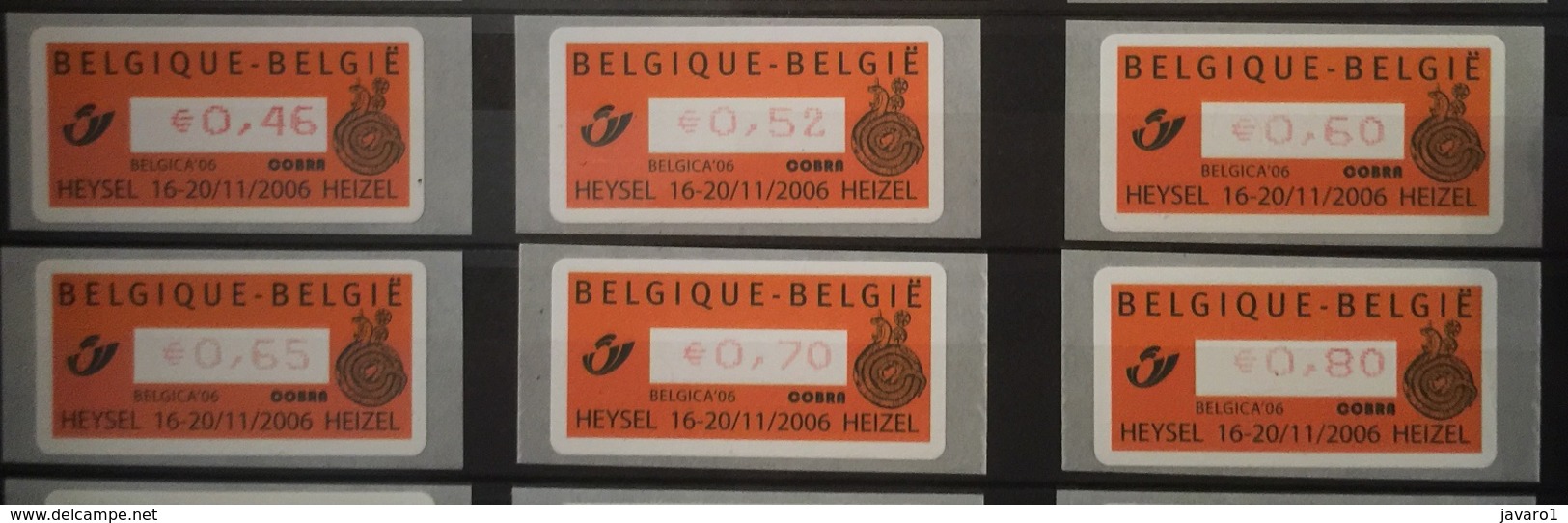 BELGIUM : 6 VIGNETTES COBRA  BELGICA 2006 Heysel 16-20/11/2006 BRUSSELS MNH - Sonstige & Ohne Zuordnung