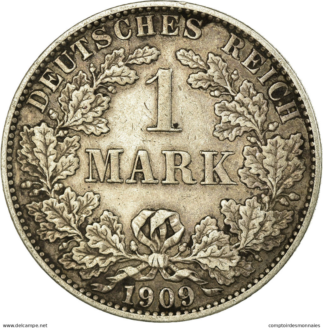 Monnaie, GERMANY - EMPIRE, Wilhelm II, Mark, 1909, Berlin, TTB, Argent, KM:14 - 1 Mark