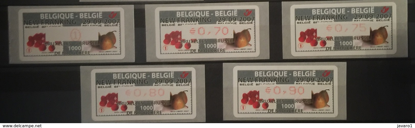 BELGIUM : 5 VIGNETTES  NEW FRANKING Fruits   MNH - Sonstige & Ohne Zuordnung