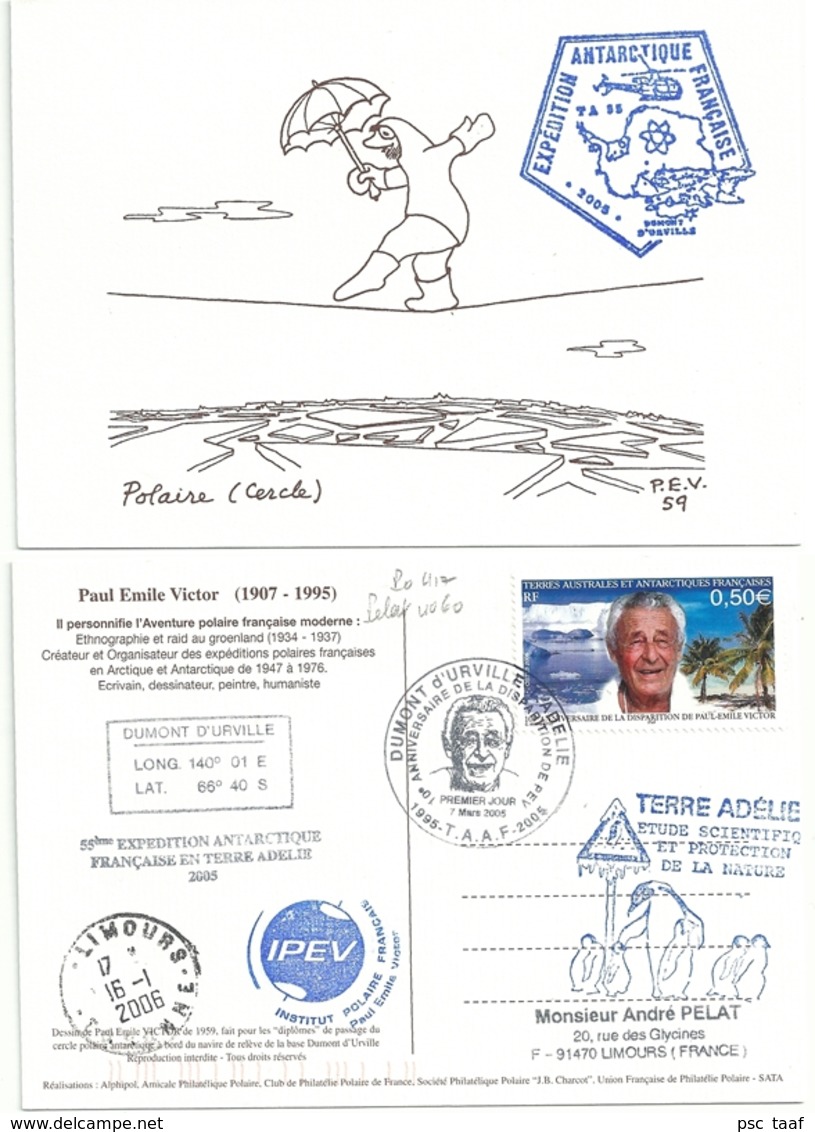 YT 417 Paul Emile Victor - FDC - Dumont D'Urville - Terre Adélie - 07/03/2005 - FDC