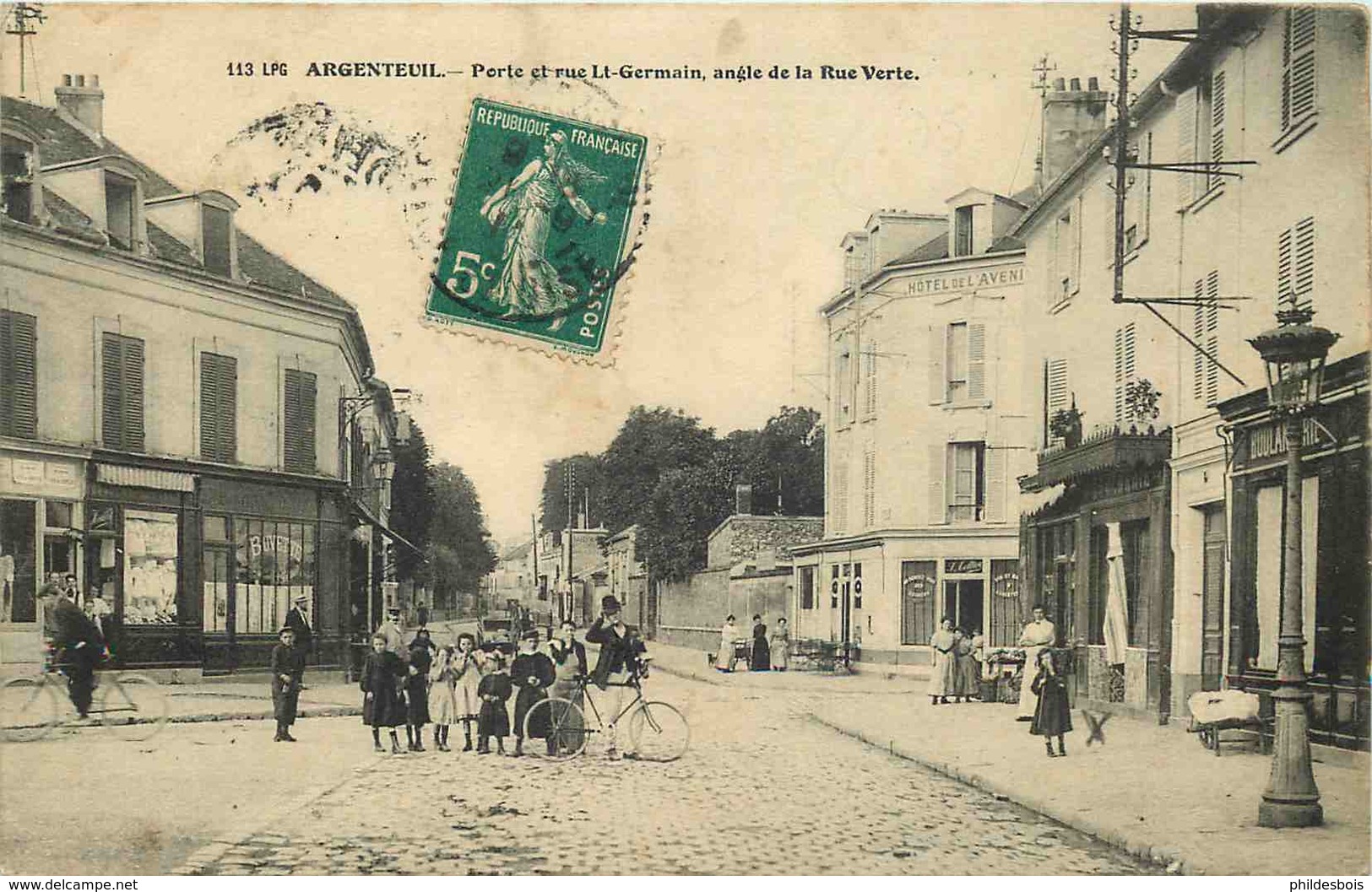 VAL D'OISE  ARGENTEUIL La Porte Et Rue  De Saint Germain Angle De La Rue Verte - Argenteuil