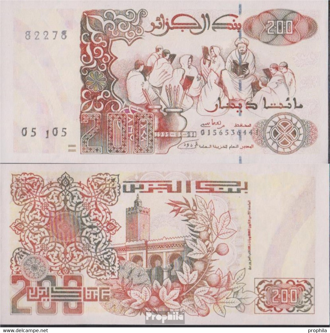 Algerien Pick-Nr: 138 Bankfrisch 1992 200 Dinars - Argelia
