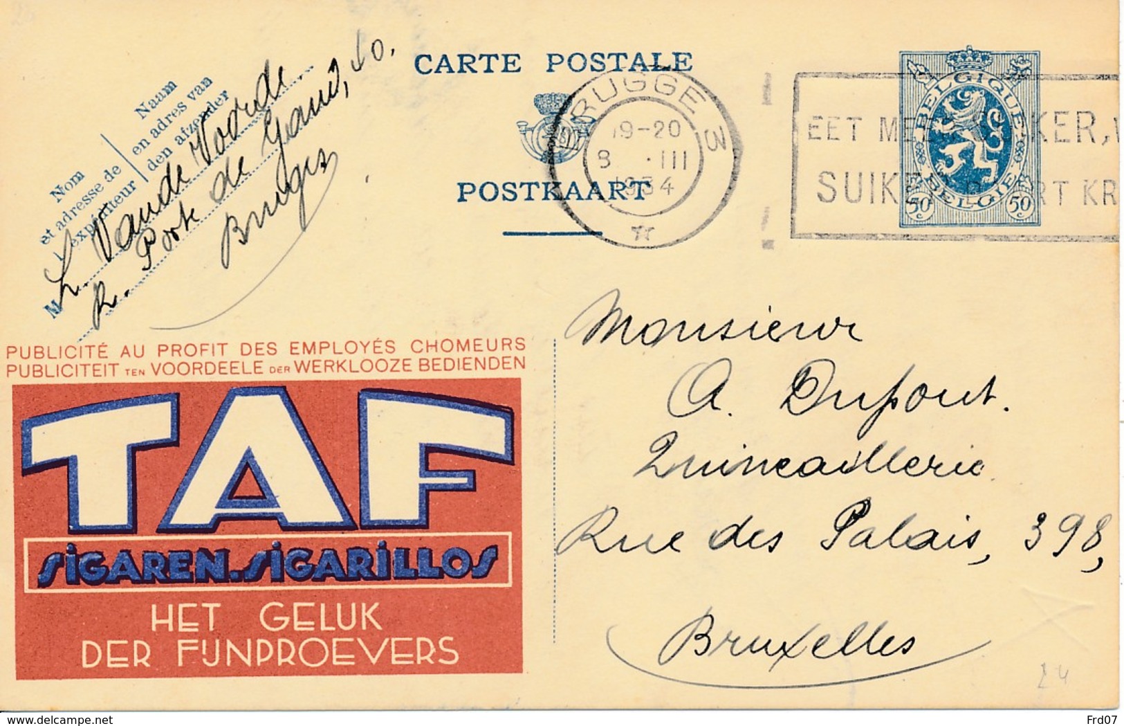 Publibel 24 – 1934 - Cigares TAF – Tabac - Publibels