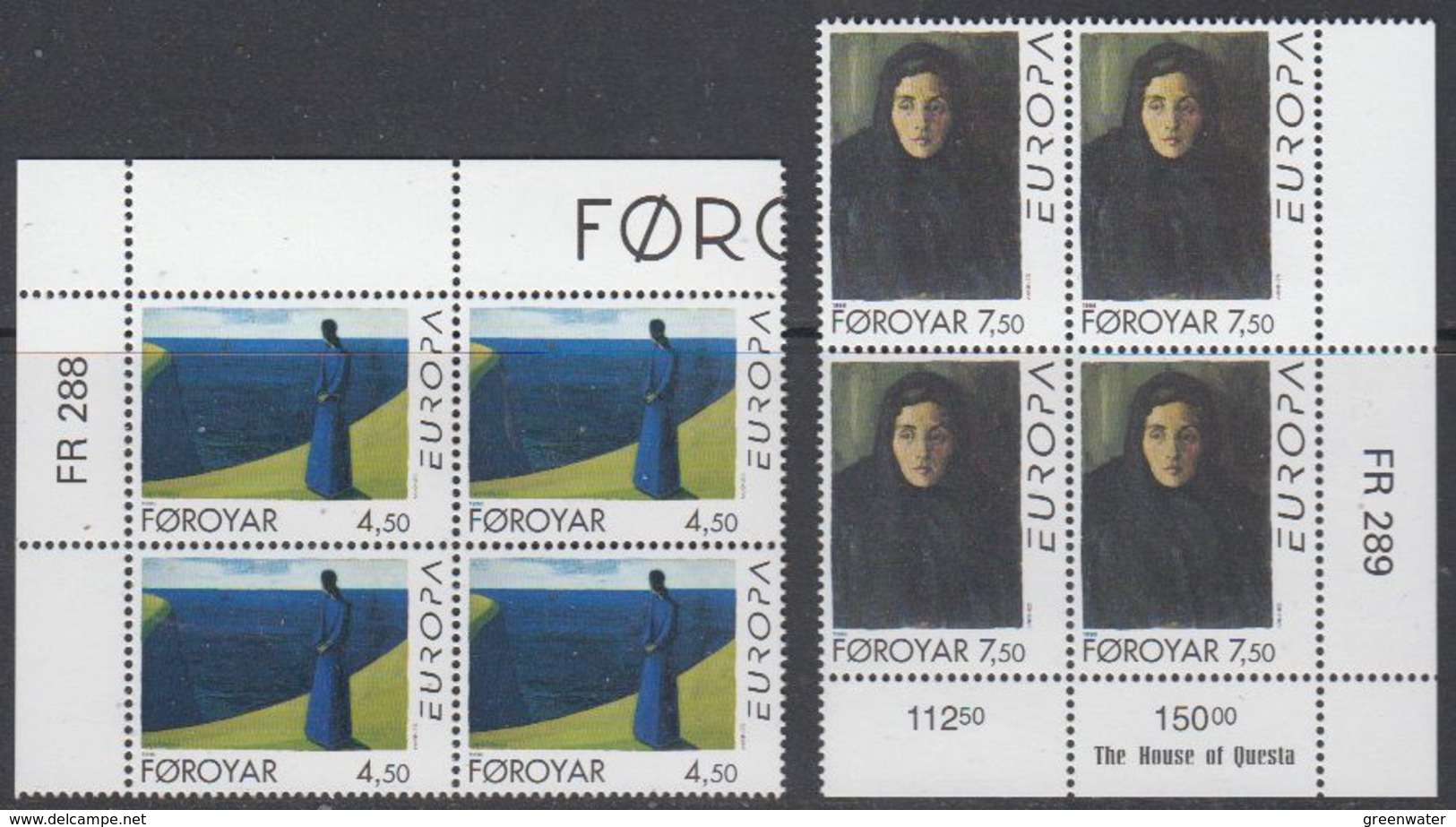 Europa Cept 1996 Faroe Islands 2v Bl Of 4 (corner) ** Mnh (46021) - 1996