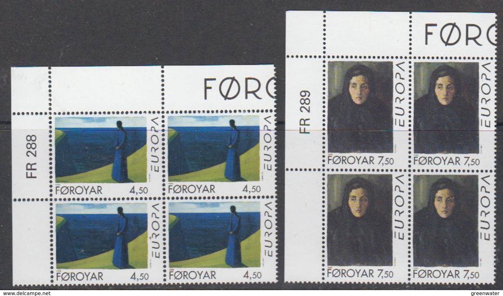 Europa Cept 1996 Faroe Islands 2v Bl Of 4 (corner) ** Mnh (46021A) - 1996