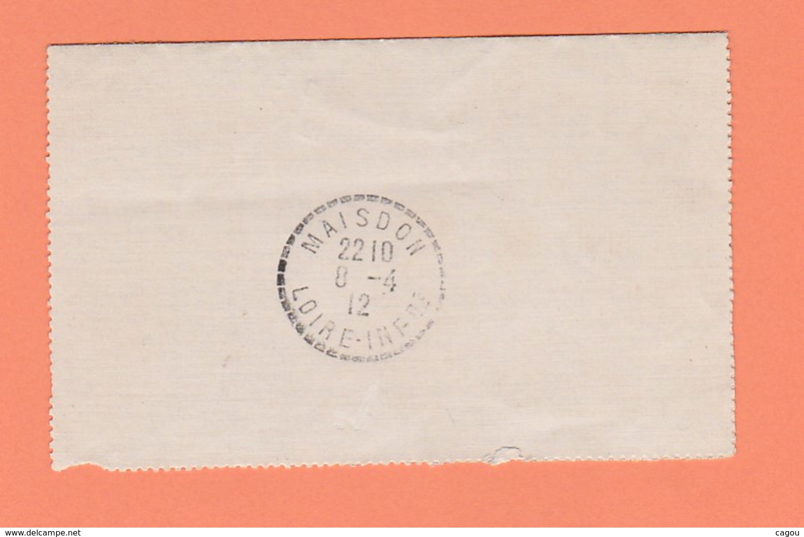 CACHET MAISDON LOIRE INF-RE SUR CARTE LETTRE OBLITERATION LEGE A NANTES DE 1912 - Cachets Manuels