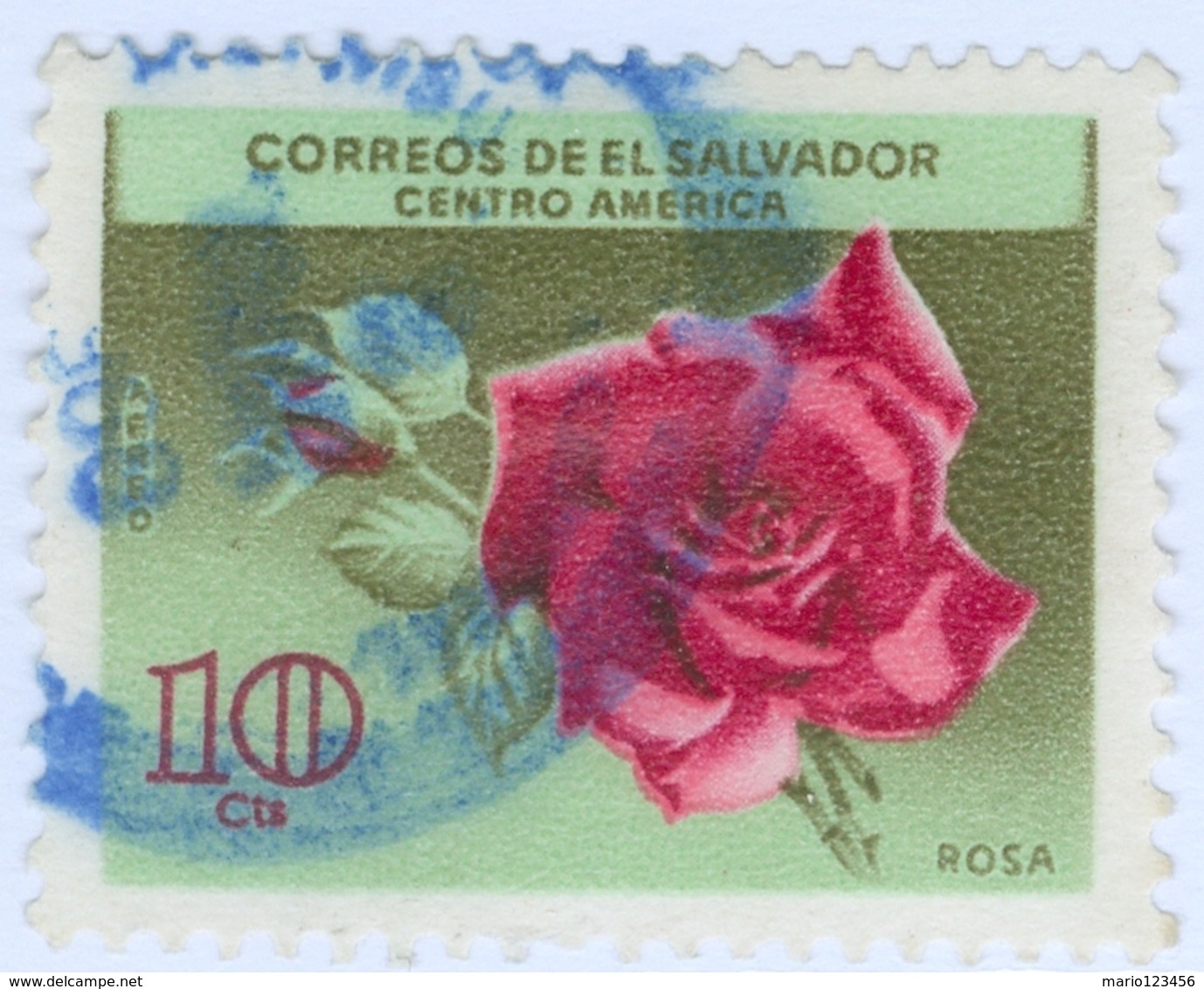 EL SALVADOR, POSTA AEREA, AIRMAIL, FAUNA, FIORI, FLOWERS, 1965, 10 C., USATO  (0,50) Mi:SV 893,Scott:SV C215, Sg:SV 1210 - Benin – Dahomey (1960-...)