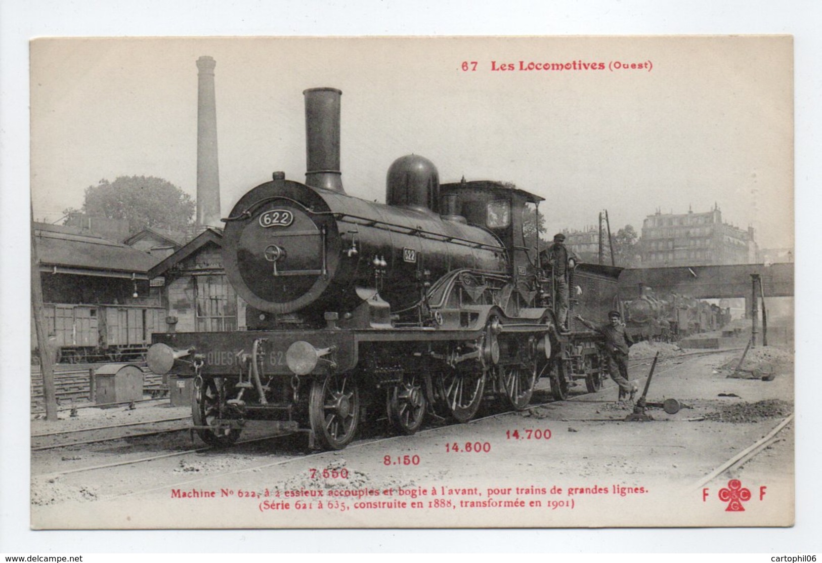 - CPA LES LOCOMOTIVES (Ouest) - Machine N° 622, Pour Trains De Grandes Lignes... - Trains