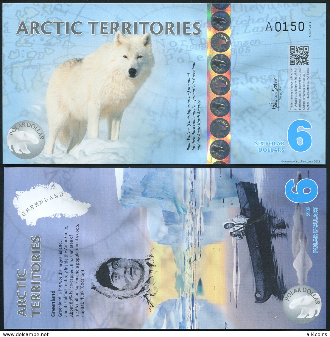 Arctic Territories 6 Dollars. 2013 Polymer Unc. Banknote Cat# P.NL - Altri & Non Classificati