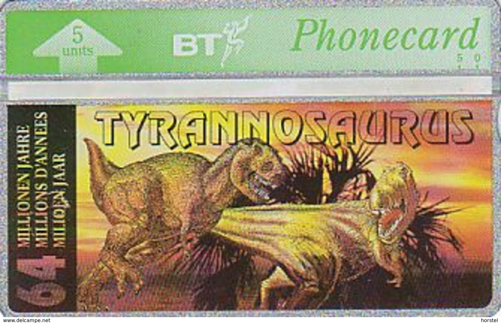 UK Bto 65 Dinosaur Series (8) Tyrannosaurus - 401D - BT Emissions Etrangères