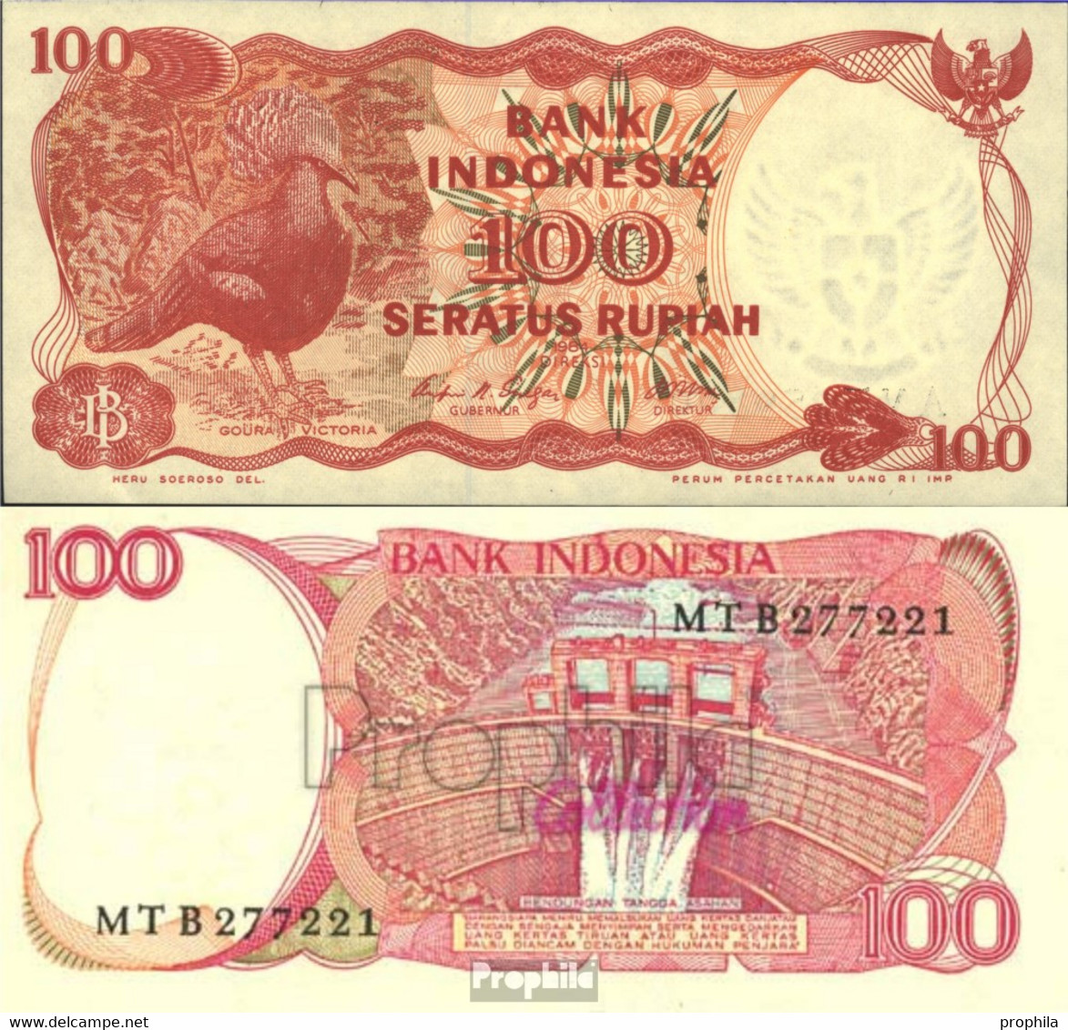 Indonesien Pick-Nr: 122 Bankfrisch 1984 100 Rupiah Vogel - Indonesien