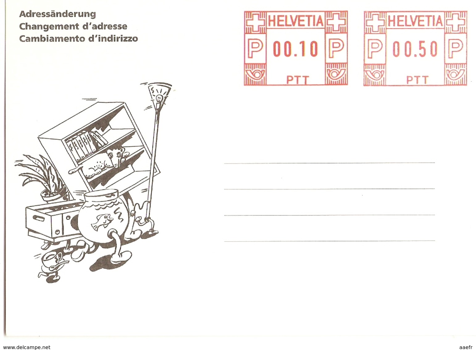 Suisse 1991 - Carte Neuve De Changement D'adresse - Adressäderung - Cambiamento D'indirizzo - PTT 212.06 (100 153) - Postwaardestukken