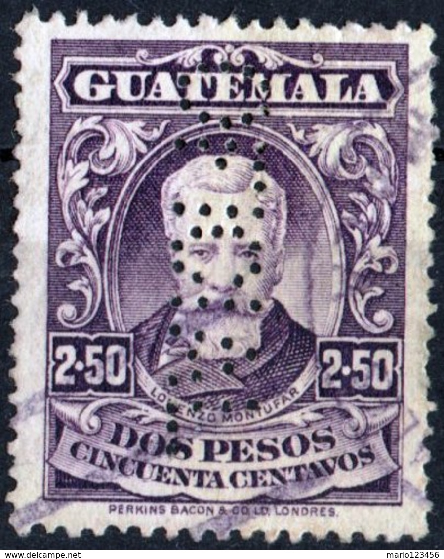 GUATEMALA, COMMEMORATIVO, LORENZO RIVERA, 1926, 2,50 C., FRANCOBOLLO USATO  Mi:GT 213, Scott:GT 226, Sg:GT 219 - Guatemala